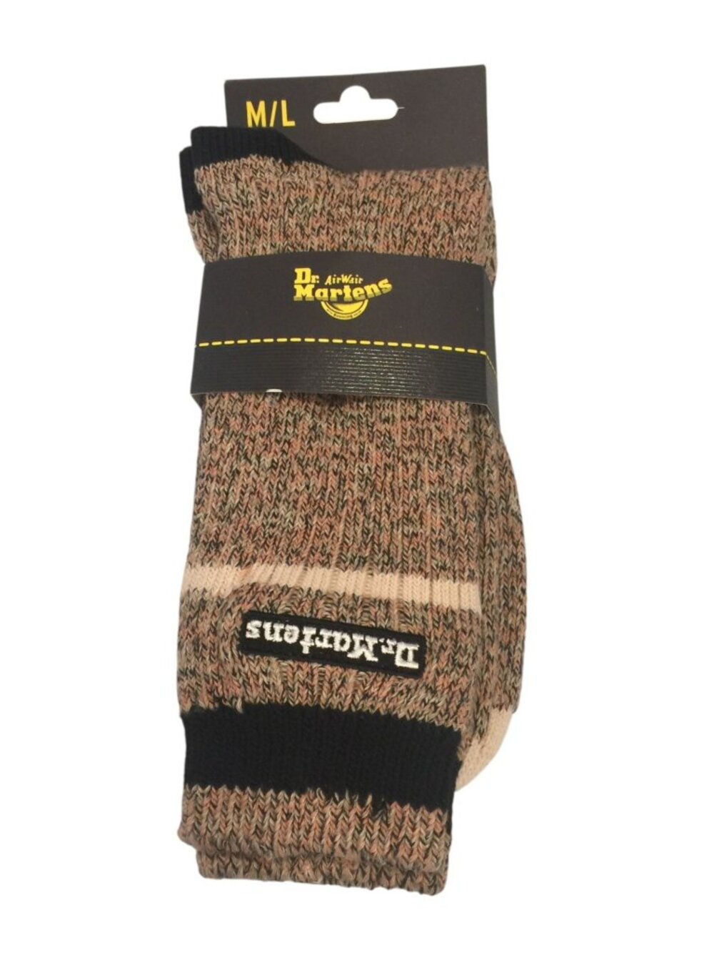 Dr Martens Men's M/L 9-14 Parchment Beige Marled Crew Socks